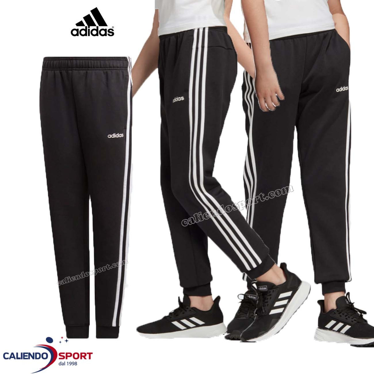 ADIDAS DV1794 TROUSERS BOYS BLACK ESSENTIALS 3-STRIPES