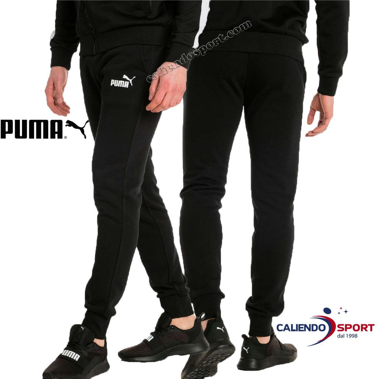 PANTALONE PUMA 851754 01 NERO COTONE GARZATO