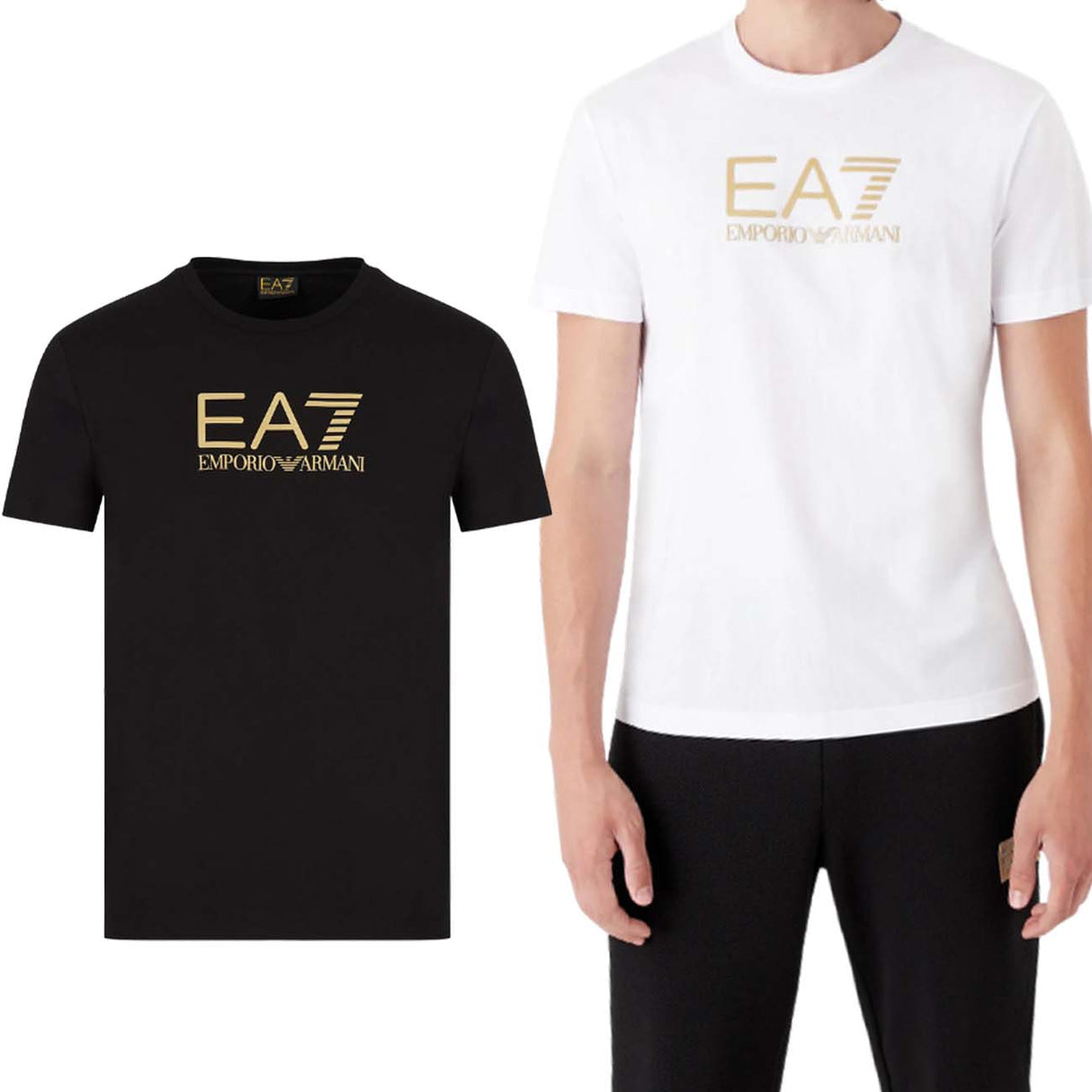 T-SHIRT ARMANI EA7 6LPT12 PJM9Z ÉTIQUETTE OR