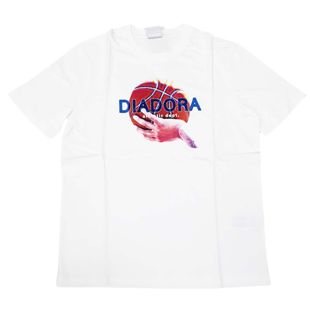 T-SHIRT DIADORA 180376 LOGO NERO BIANCO AZZURRO COTONE