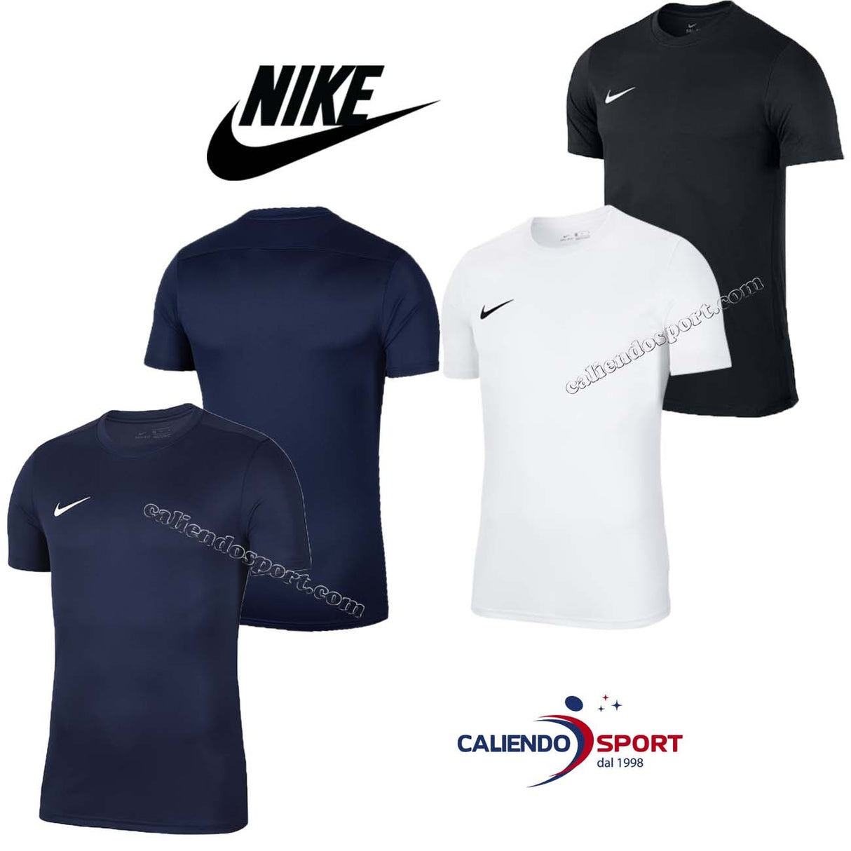 T-SHIRT DE FOOTBALL NIKE BV6708 DRY RUNNING NOIR BLEU BLANC