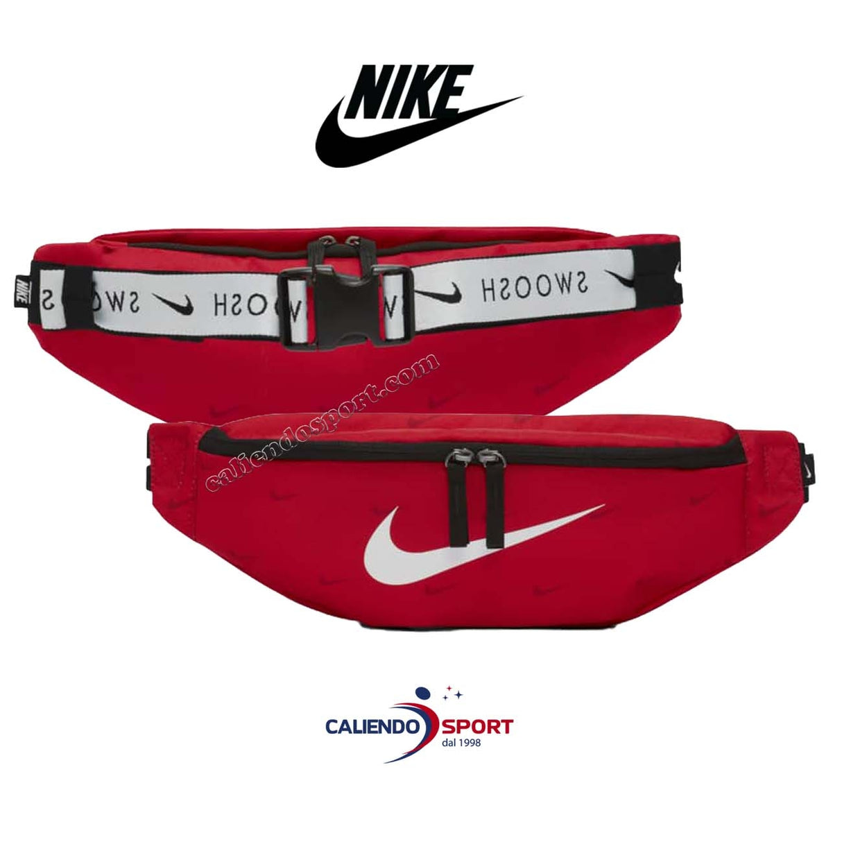 DC7343 657 HERITAGE SWOOSH RED BELT BAG
