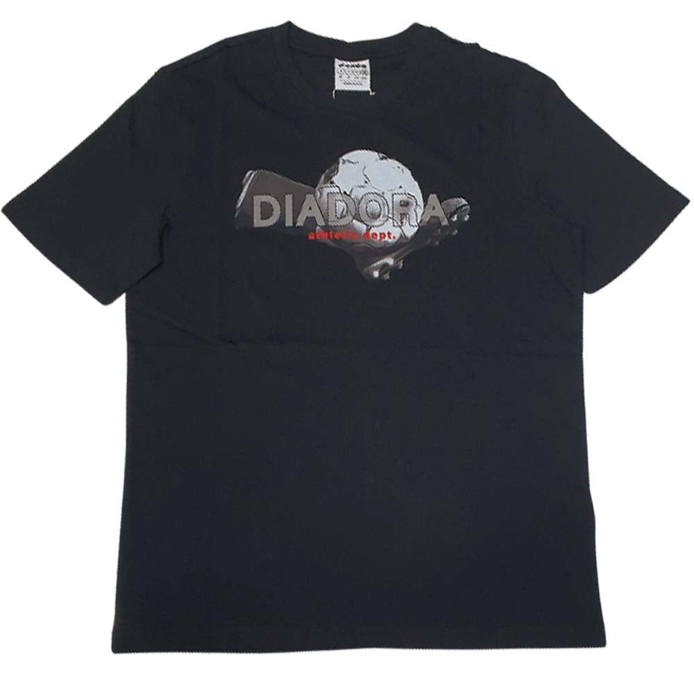 T-SHIRT DIADORA 180376 LOGO NERO BIANCO AZZURRO COTONE