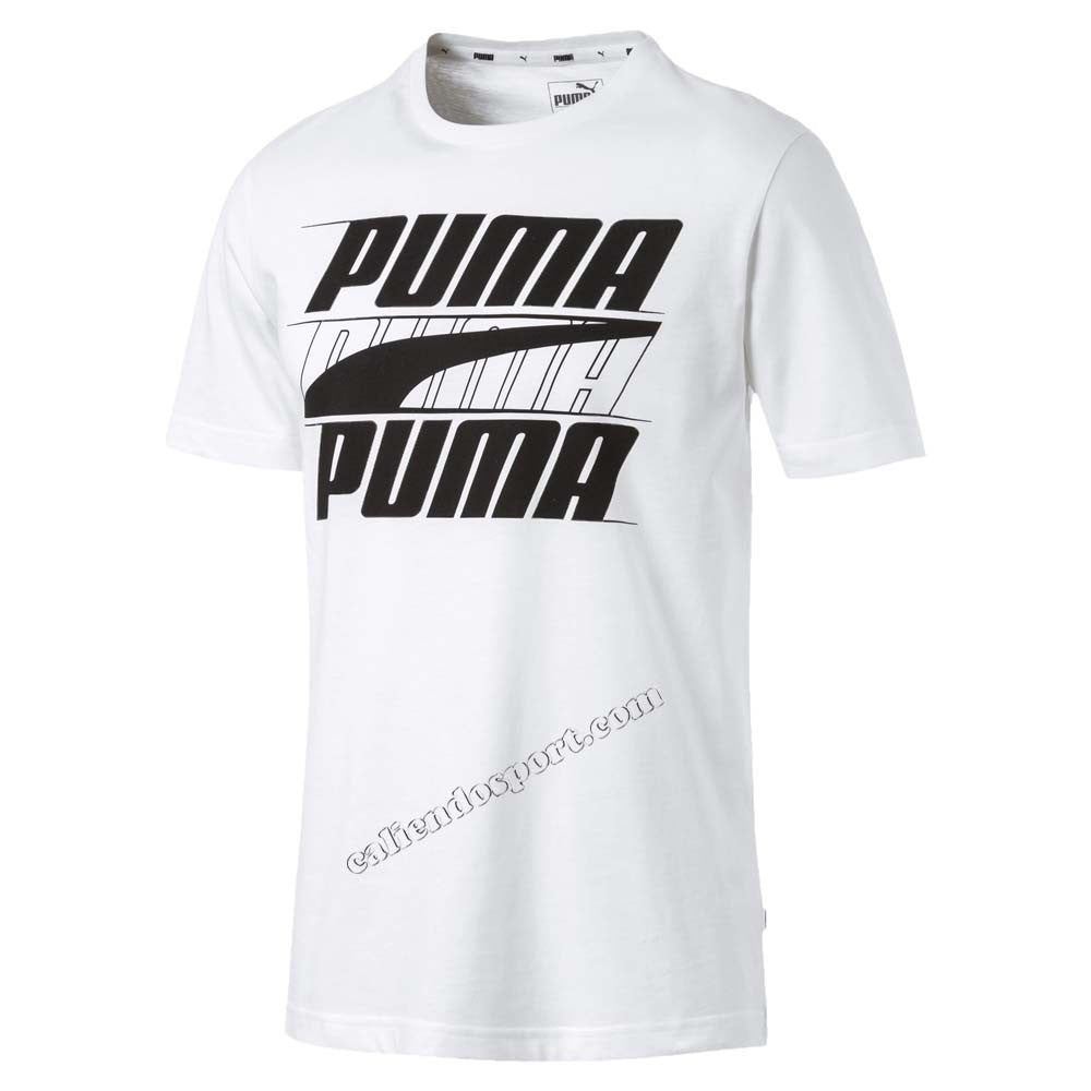 T-SHIRT HOMME PUMA 854150 01 02 BLANC NOIR COTON REBEL