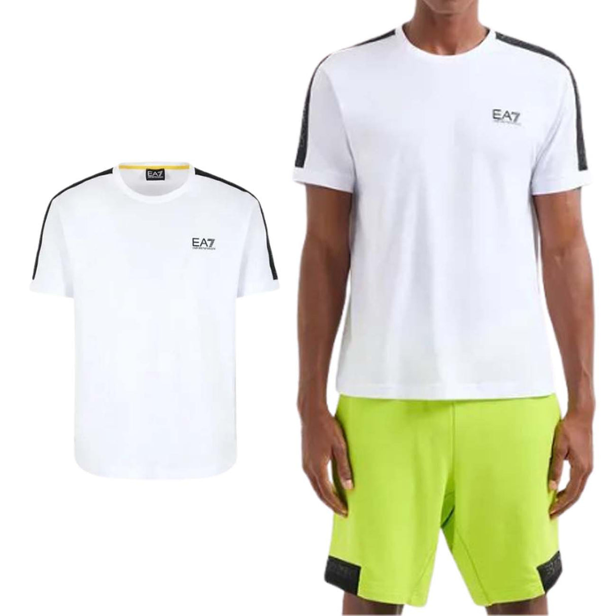 T-SHIRT ARMANI EA7 E24 3DPT35 PJ02Z 1100 BIANCO COTONE