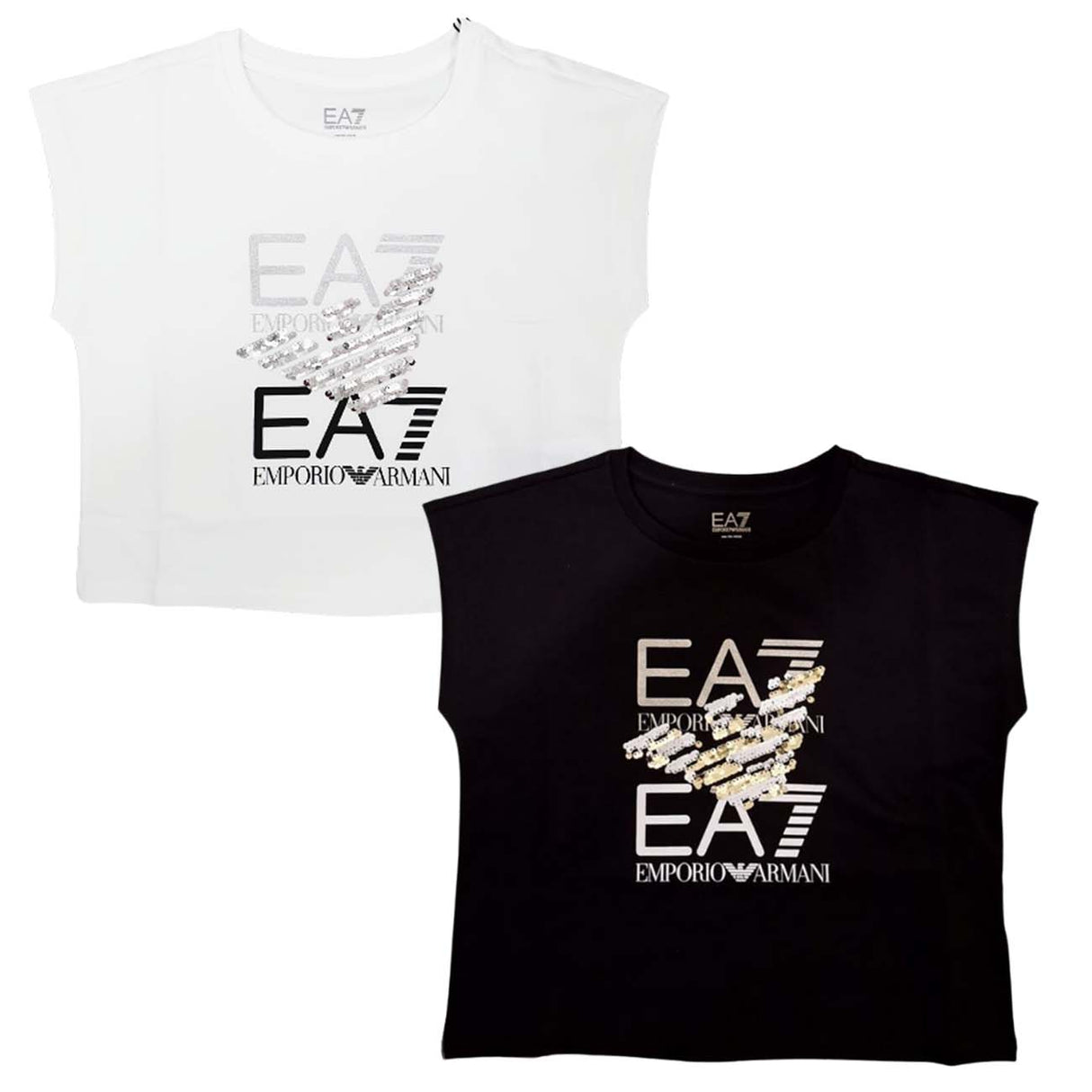 ARMANI EA7 T-SHIRT FOR GIRLS 3LFT20FJFKZ SEQUINS