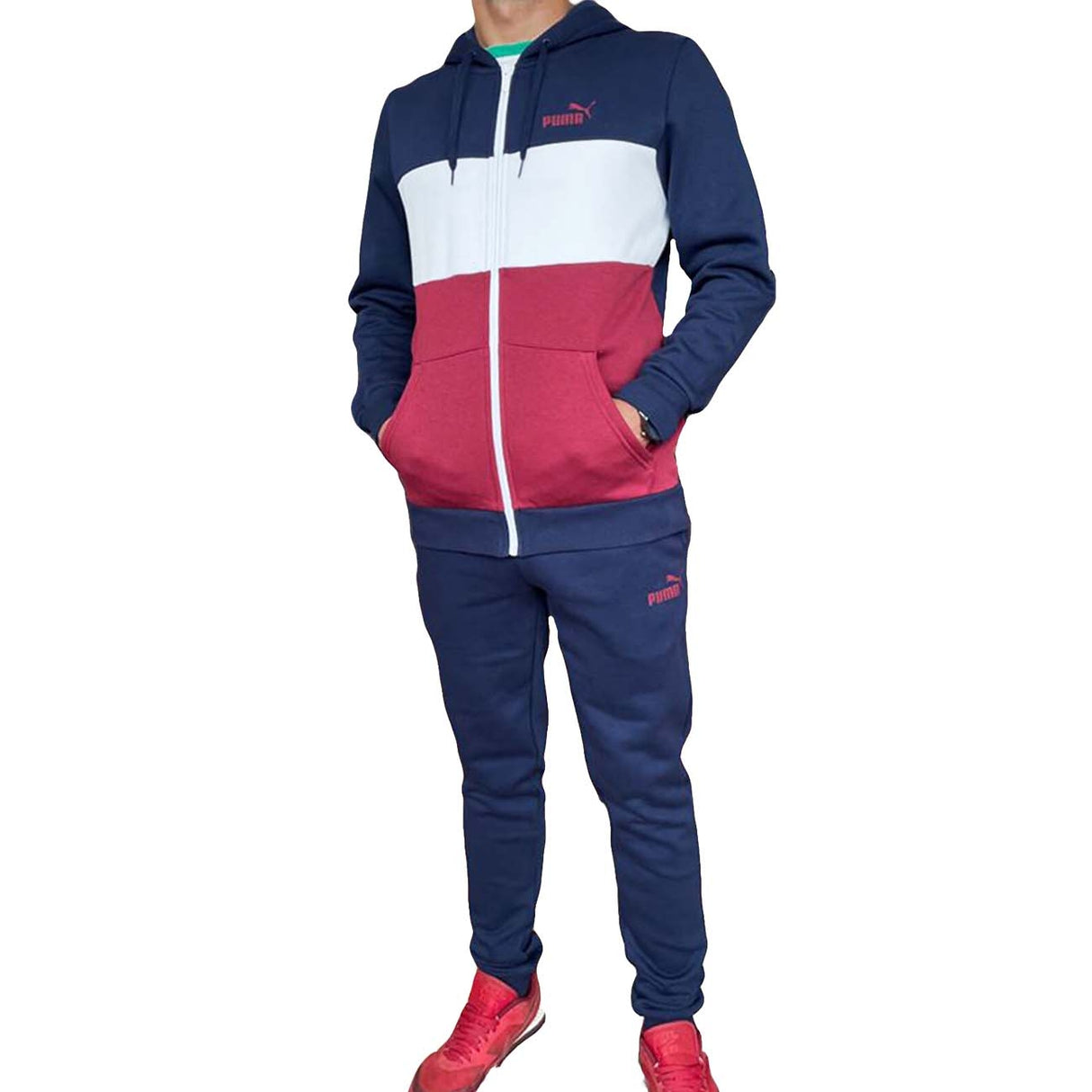 PUMA MEN'S TRACKSUIT 847601 06 COLORBLOCK COTTON FLEECE