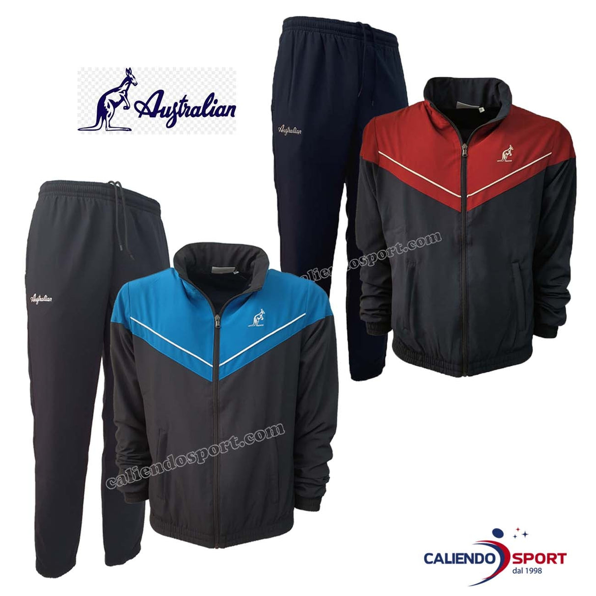 TUTA AUSTRALIAN LSUTU0017 01 NERO BLU FULL ZIP SPORT