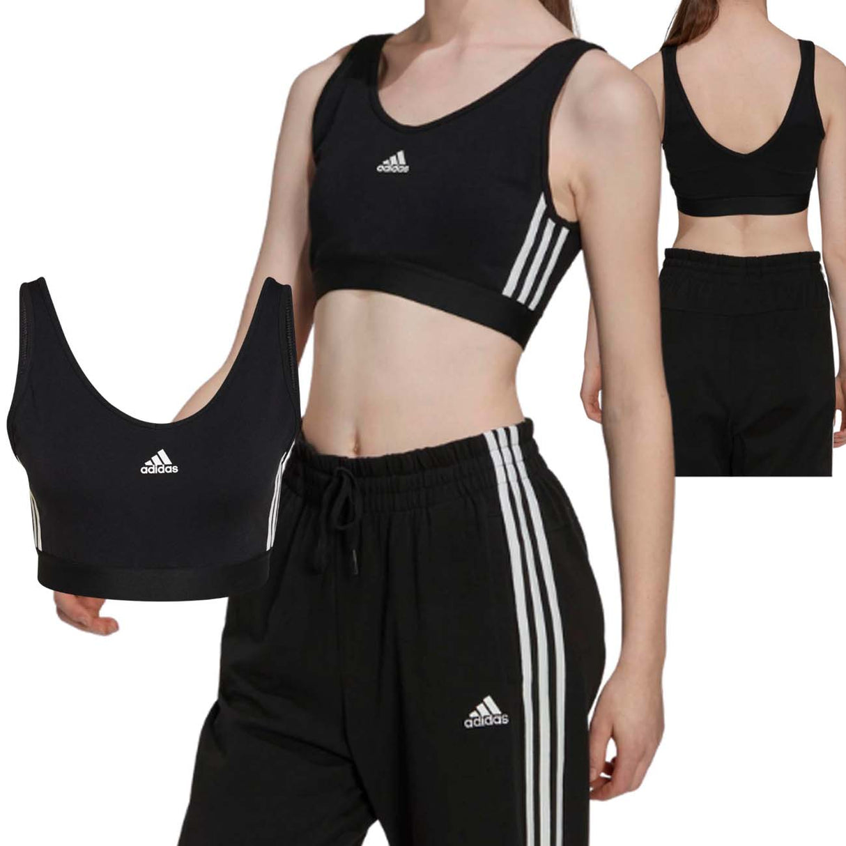 TOP ADIDAS GS1343 ESSENTIALS 3-STRIPES NERO BRA