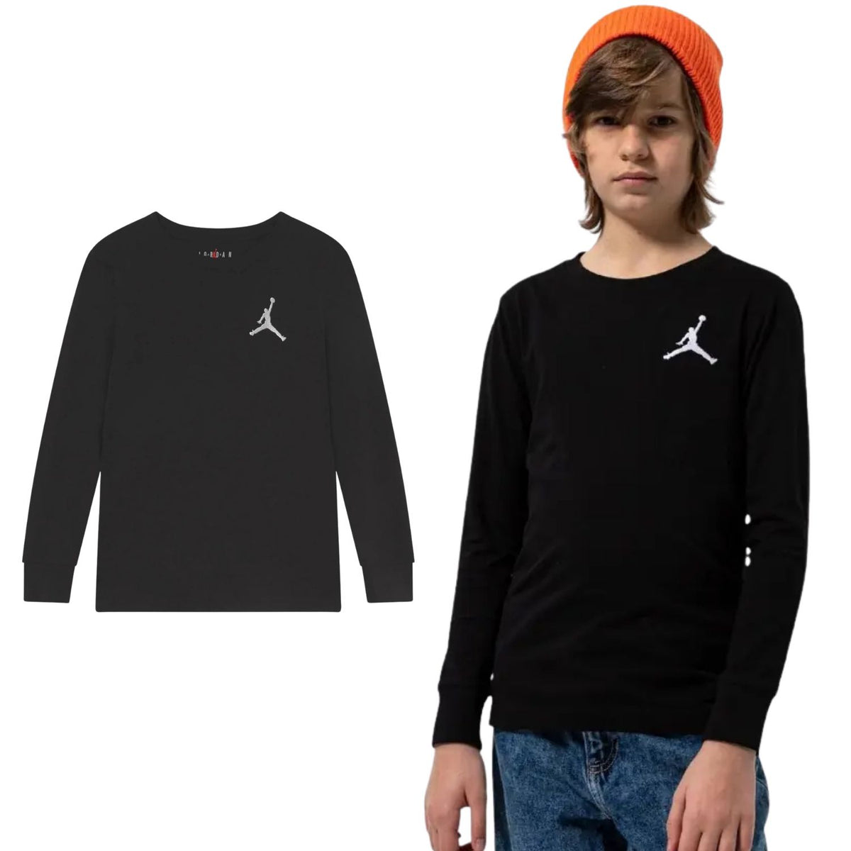 T-SHIRT RAGAZZI JORDAN 95A903-023 COTONE MANICA LUNGA