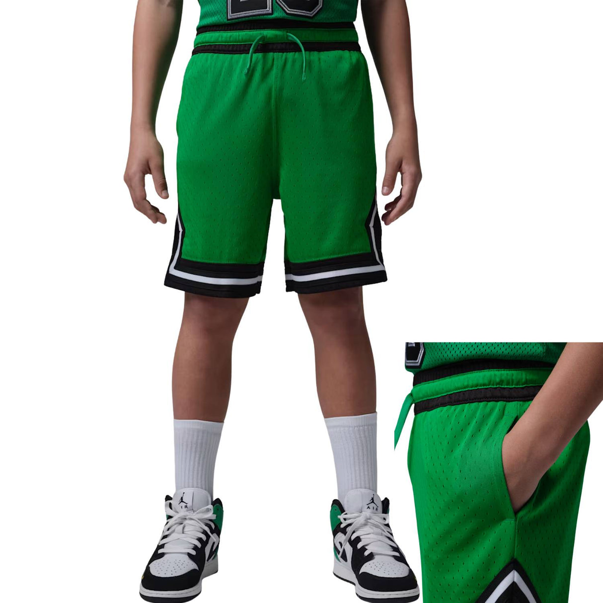 PANTALONCINO RAGAZZI JORDAN 95D313-F4F DRI FIT VERDE