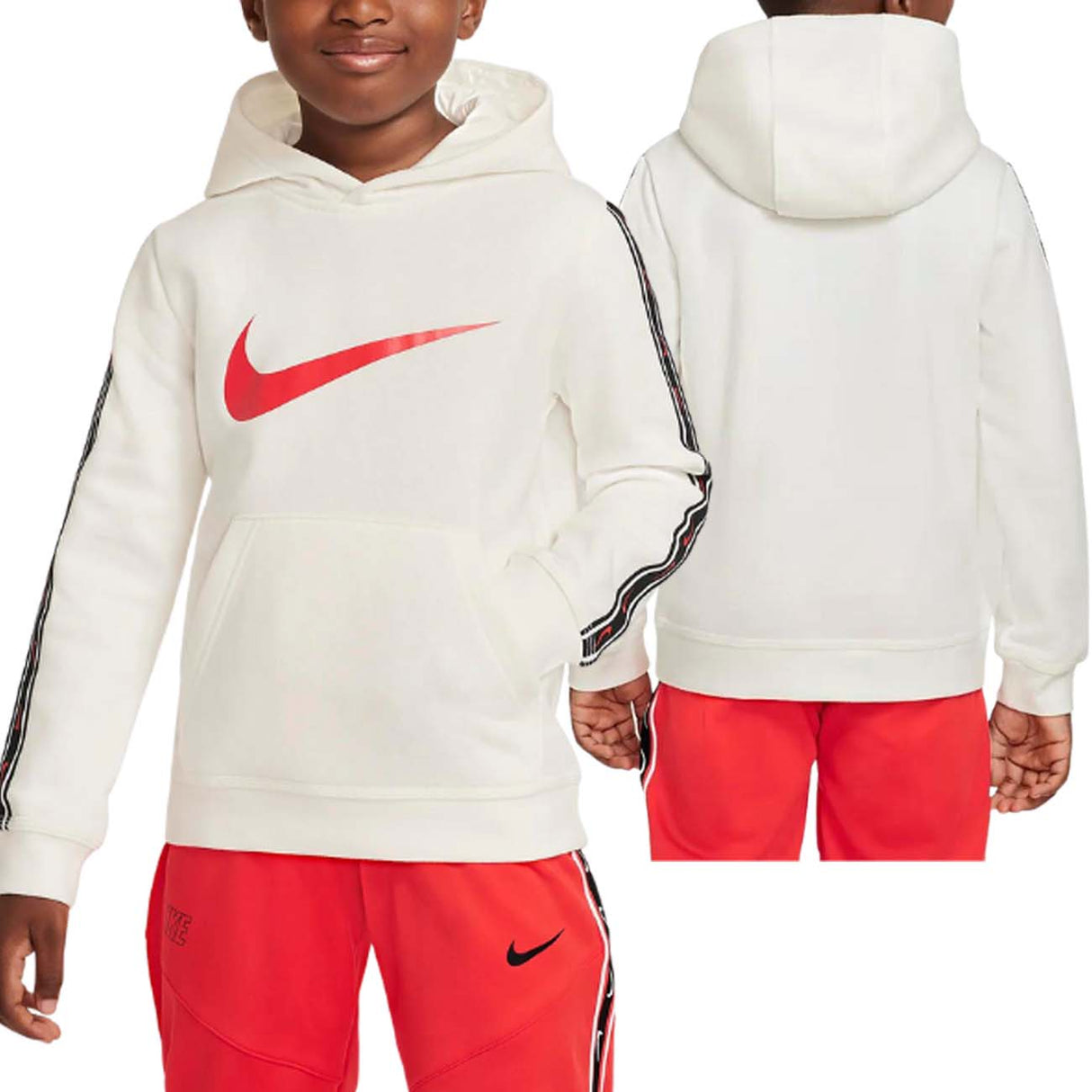 FELPA RAGAZZI NIKE DZ5624 133 COTONE FELPATO BIANCO