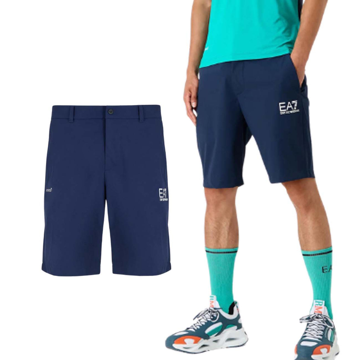 PANTALONCINO ARMANI EA7 E24 3DPS02 PNFTZ 1554 VENTUS7 BLU