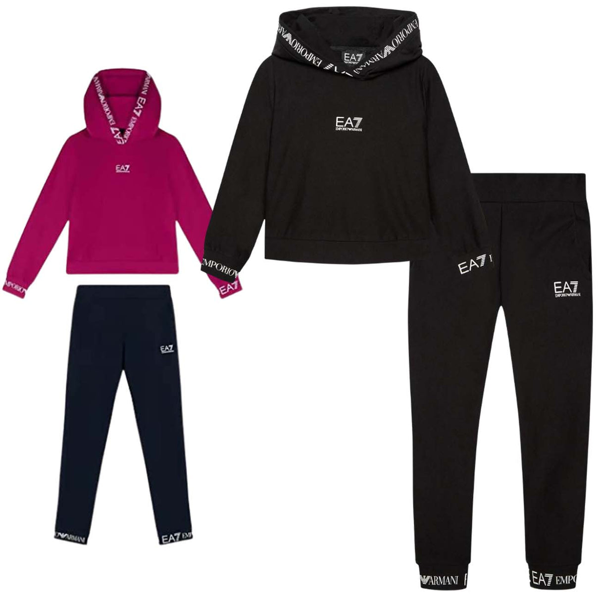 TUTA RAGAZZE ARMANI EA7 6LFV01 FJALZ COTONE FELPATO