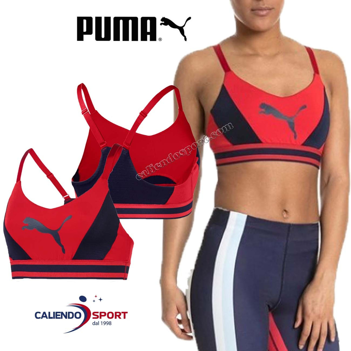 PUMA BRA 516995 02 TOP MEDIUM IMPACT SPORT RED