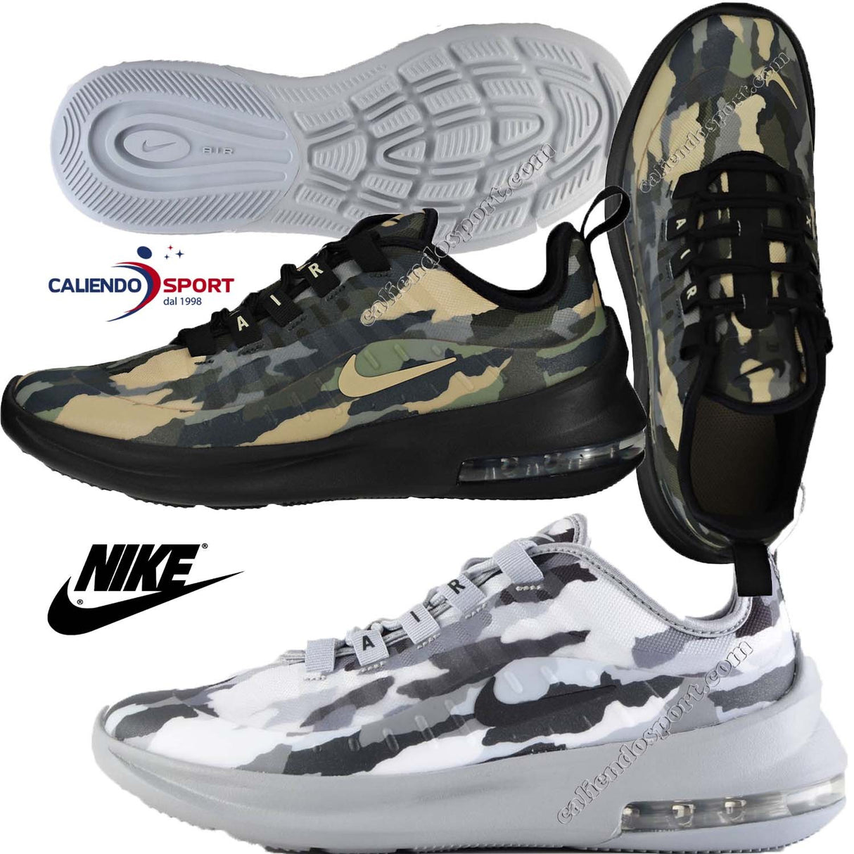 SCARPA NIKE AIR MAX AXIS RAGAZZO JR RAGAZZA AQ9603 GRIGIO/BIANCO NERO/VERDE