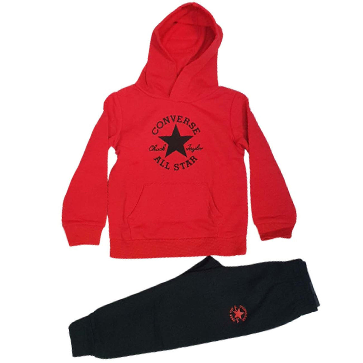 TUTA BAMBINI CONVERSE 8CG201 023 ROSSO COTONE FELPATO