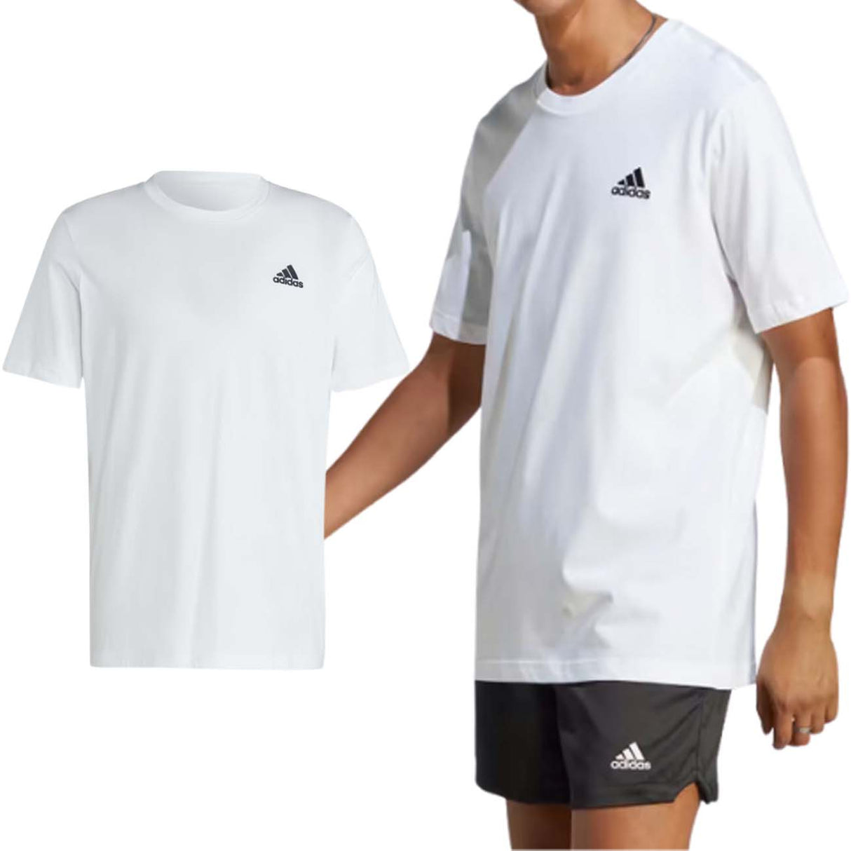 T-SHIRT ADIDAS IC9286 ESSENTIALS EMBROIDERED BIANCO