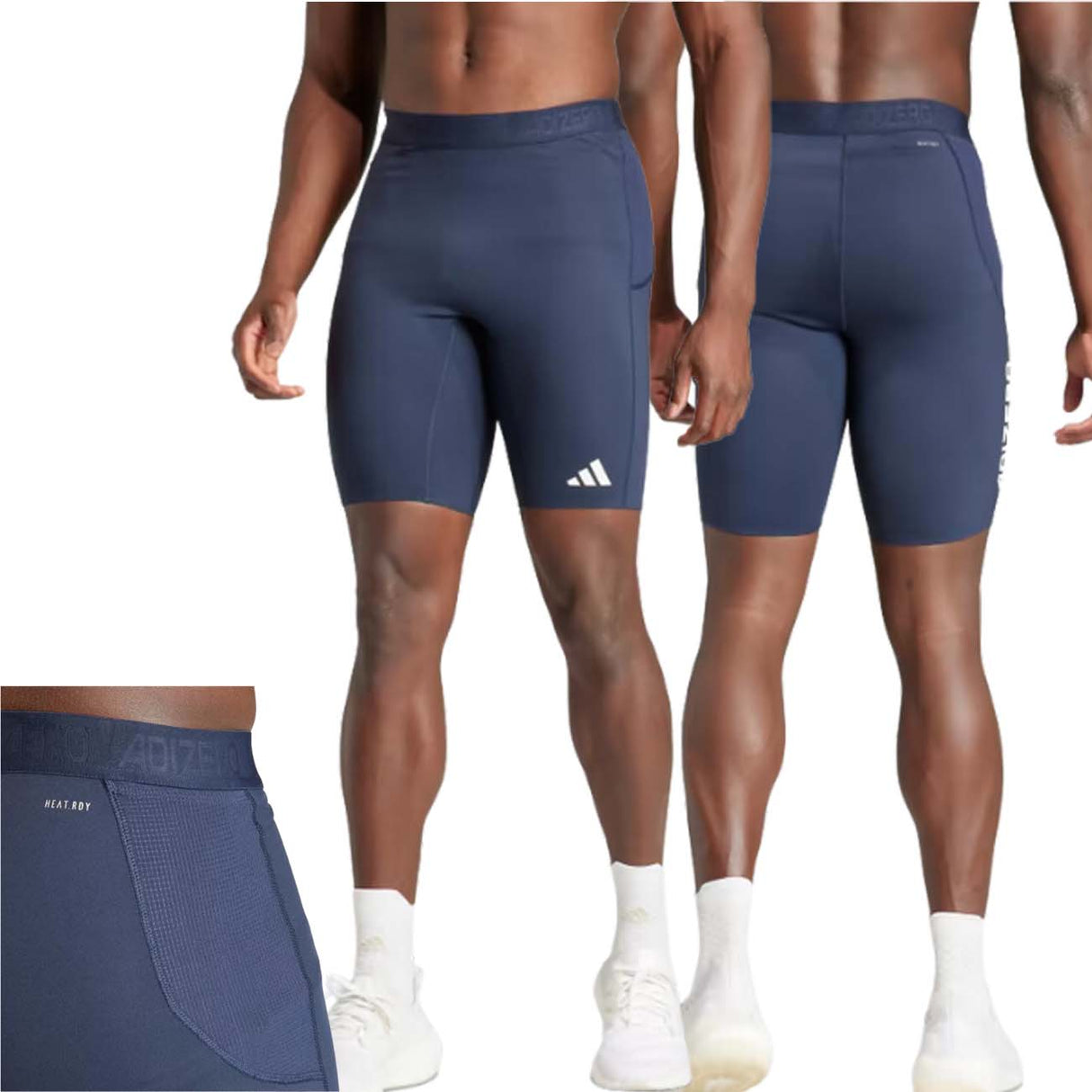 LEGGINGS UOMO ADIDAS IM4167 CORTI DA RUNNING ADIZERO BLU