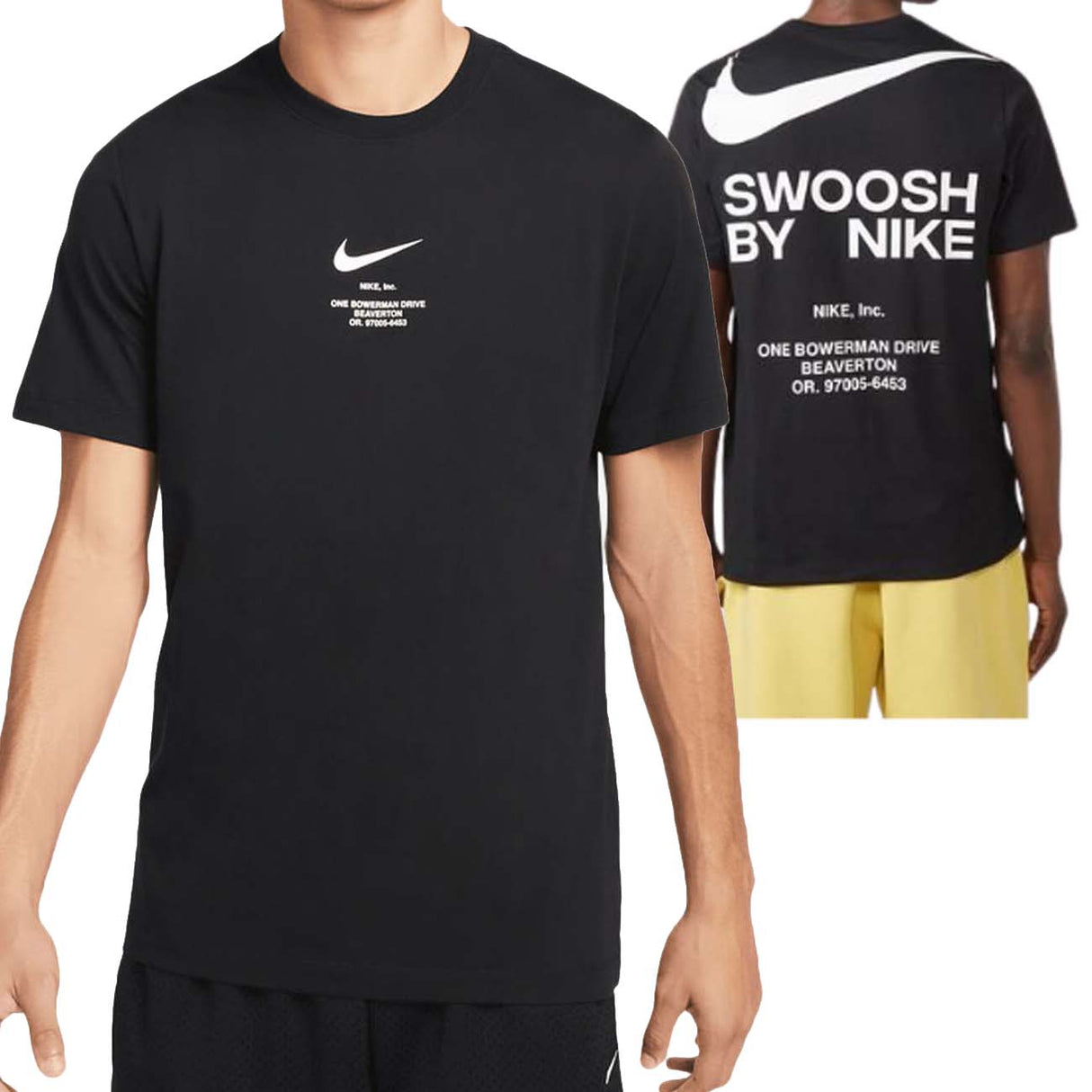 T-SHIRT EN COTON NOIR NIKE DZ2881 010 BIG SWOOSH