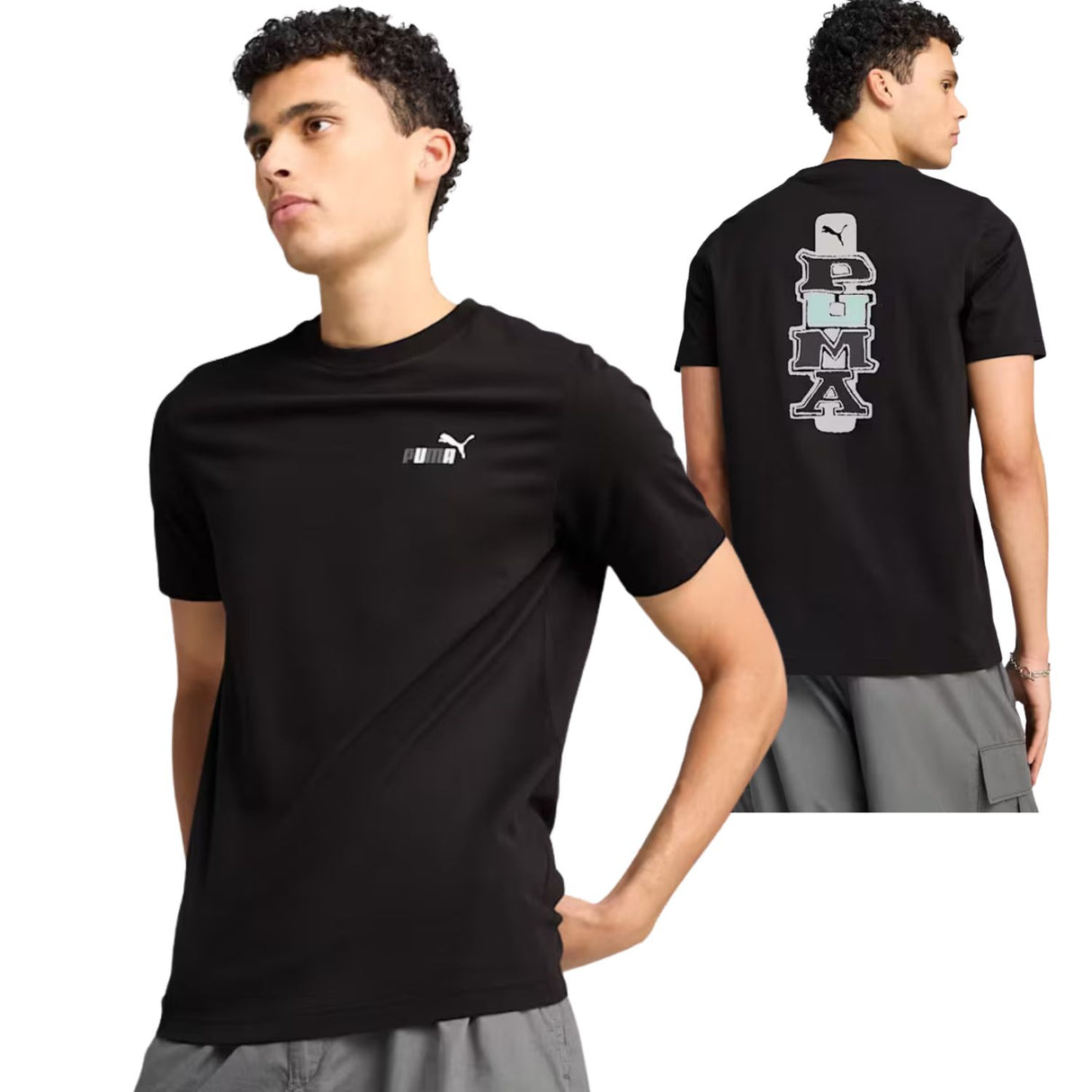 T-SHIRT PUMA 684832 01 GRAFICA RETRO COTONE NERO