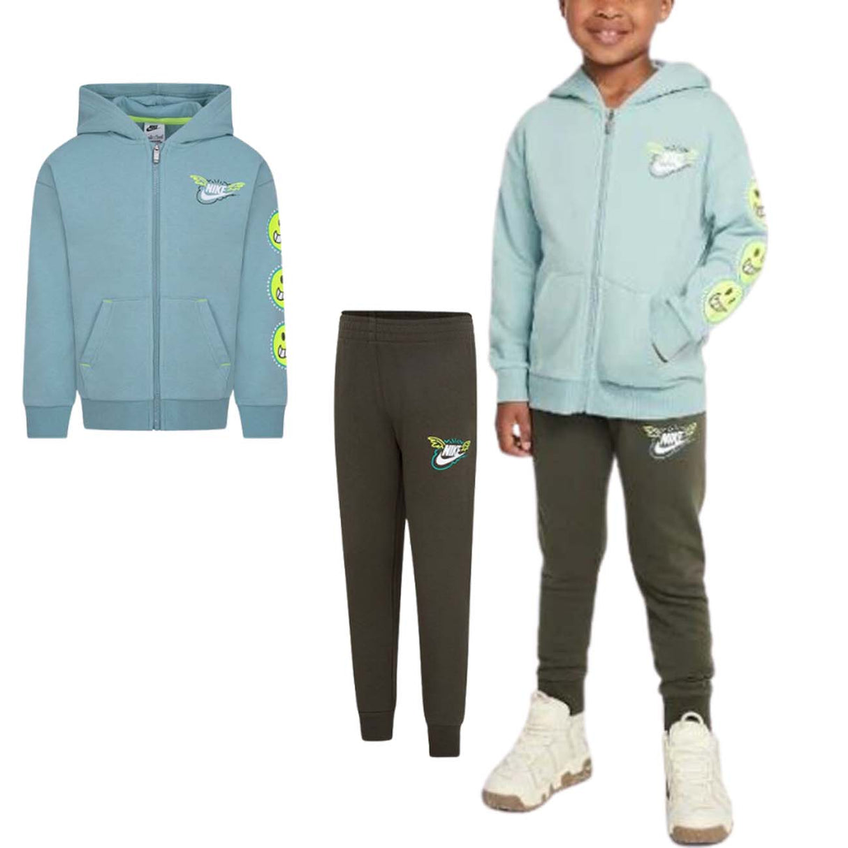 TUTA BAMBINI NIKE 86L111 F84 COTONE GARZATO