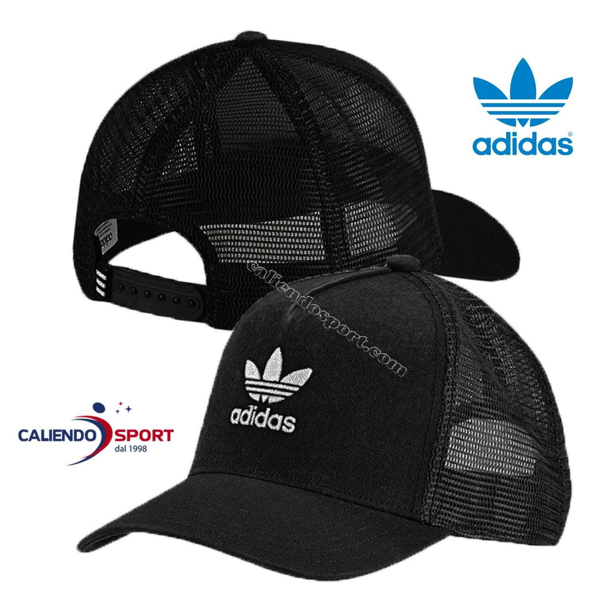 CAPPELLO ADIDAS ORIGINALS DV0233 UNISEX NERO TREFOIL TRUCKER