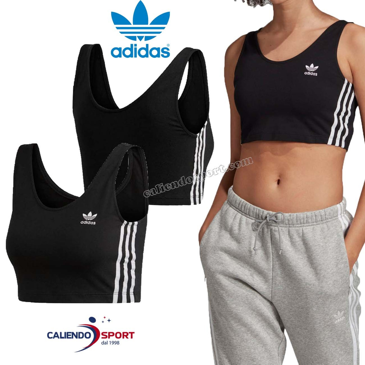 TOP ADIDAS ED7559 ADIDAS ORIGINALS NERO CROP TANK