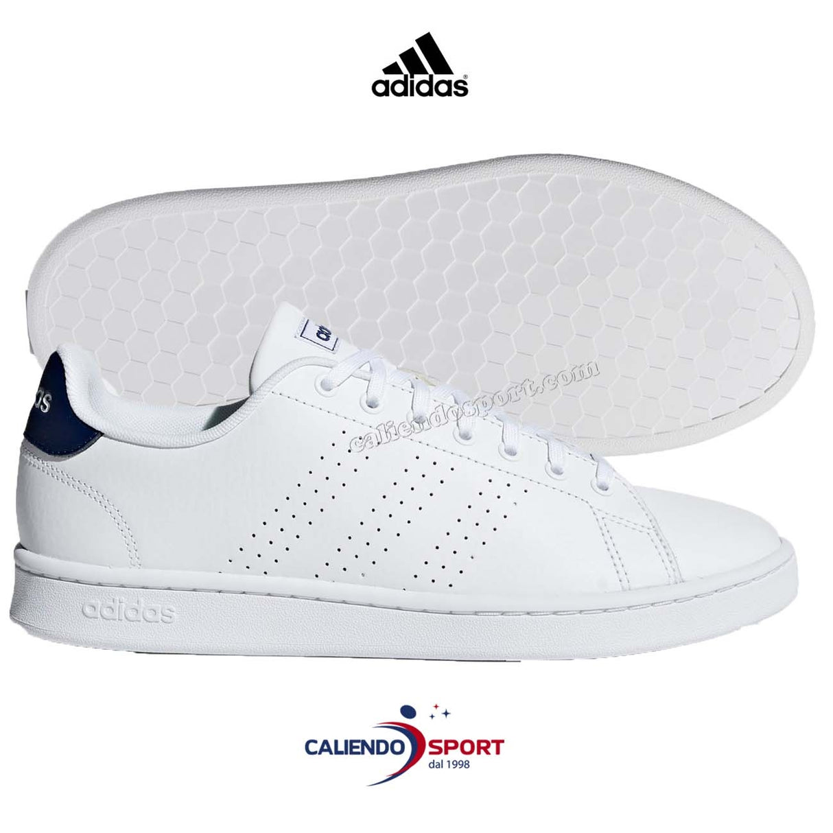 SCARPA ADIDAS F36423 DVANTAGE BIANCO BLU SNEAKER