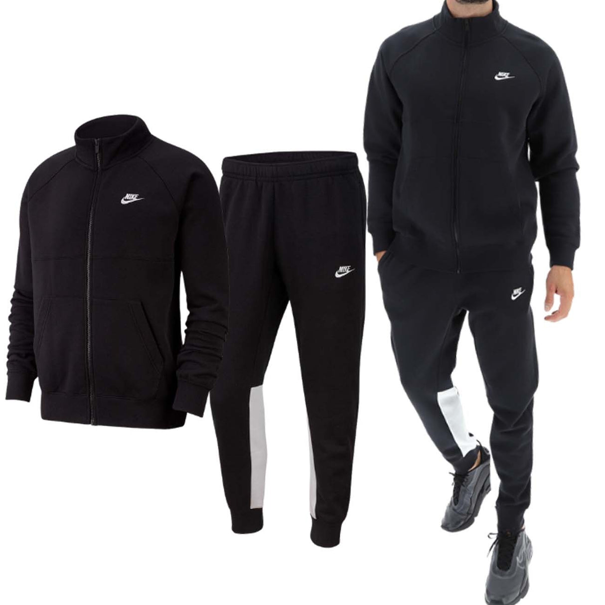 TUTA NIKE BV3017 010 FLEECE COTONE FELPATO