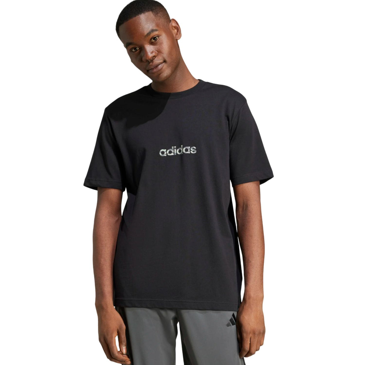 T-SHIRT ADIDAS JN1403 CAMO NERO COTONE