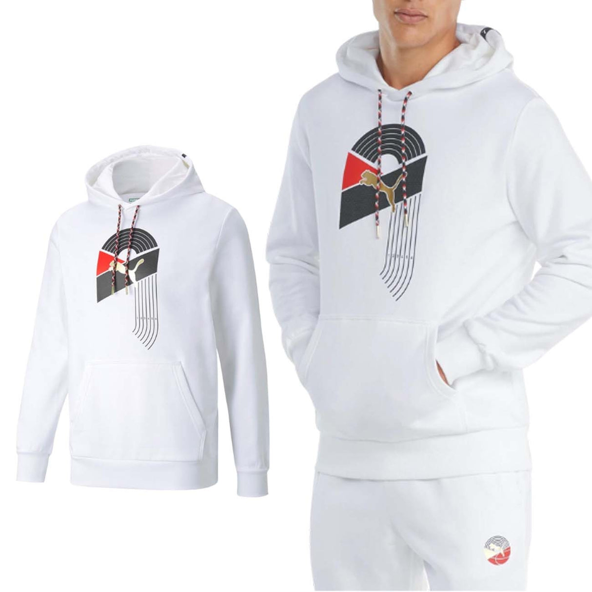 FELPA PUMA 531577 02 GRAPHIC HOODIE BIANCO
