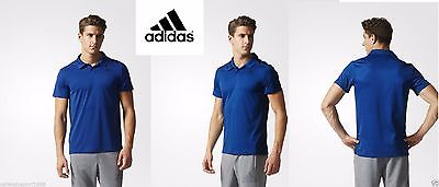 Polo Adidas pour homme Training Sport Gym Running Tennis Shirt BLEU AJ5515