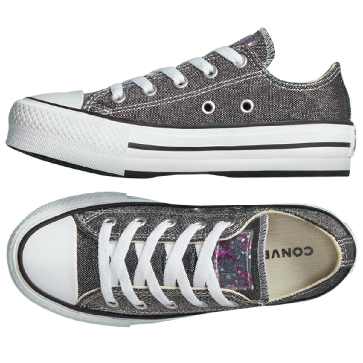 GIRLS SHOES CONVERSE 372742C PLATFORM GLITTER
