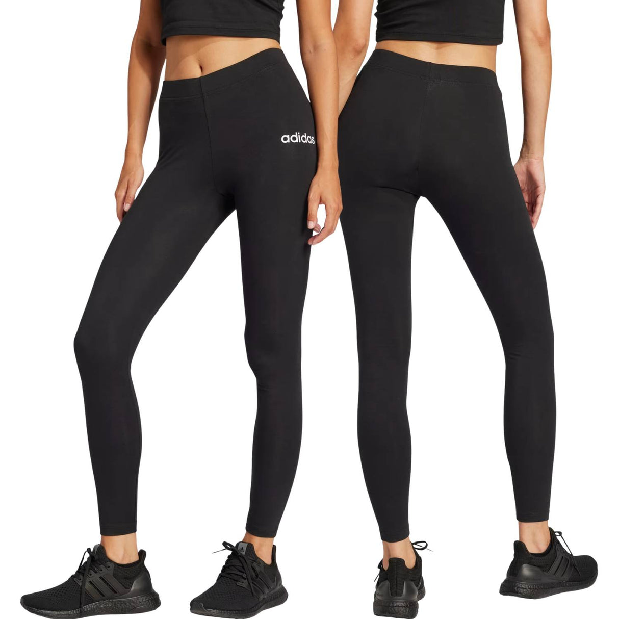 LEGGINGS DONNA ADIDAS JG8621 ESSENTIALS LINEAR COTONE NERO