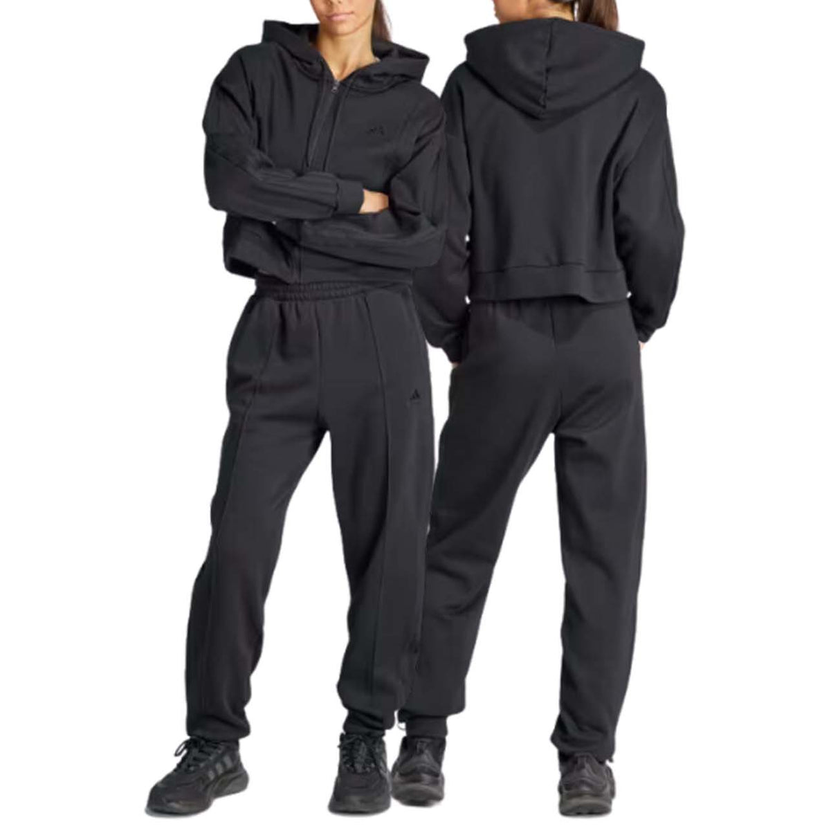 TUTA DONNA ADIDAS IN1837 ENERGIZE NERO COTONE FELPATO