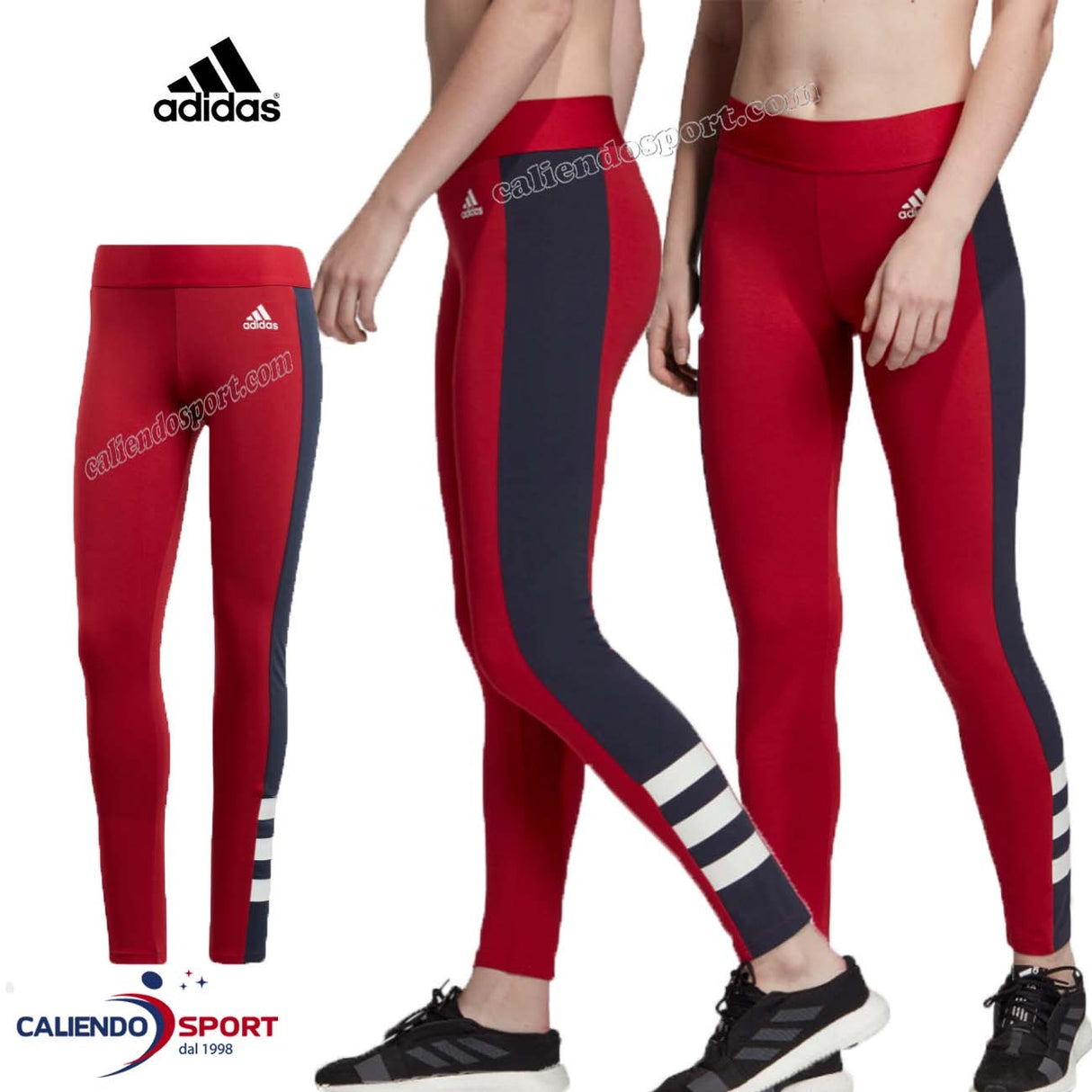 LEGINS ADIDAS EB3770 FEMME SPORT ID ATHLETICS ROUGE