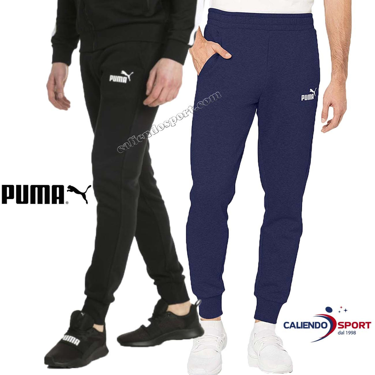 PANTALON HOMME PUMA 851753 01 06 BLEU NOIR COTON POLAIRE