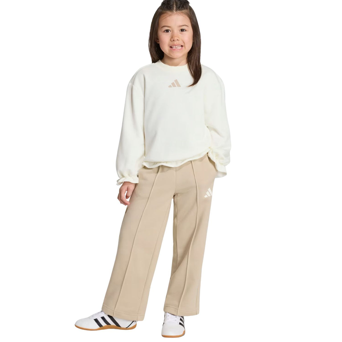 TUTA BAMBINE ADIDAS KS7604 CON VOLANT COTONE GARZATO