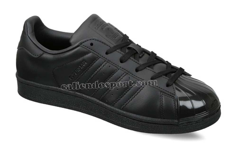 SCARPA DONNA BB0683 BB0684 ADIDAS ORIGINALS SUPERSTAR GLOSSY TOE NERO BIANCO