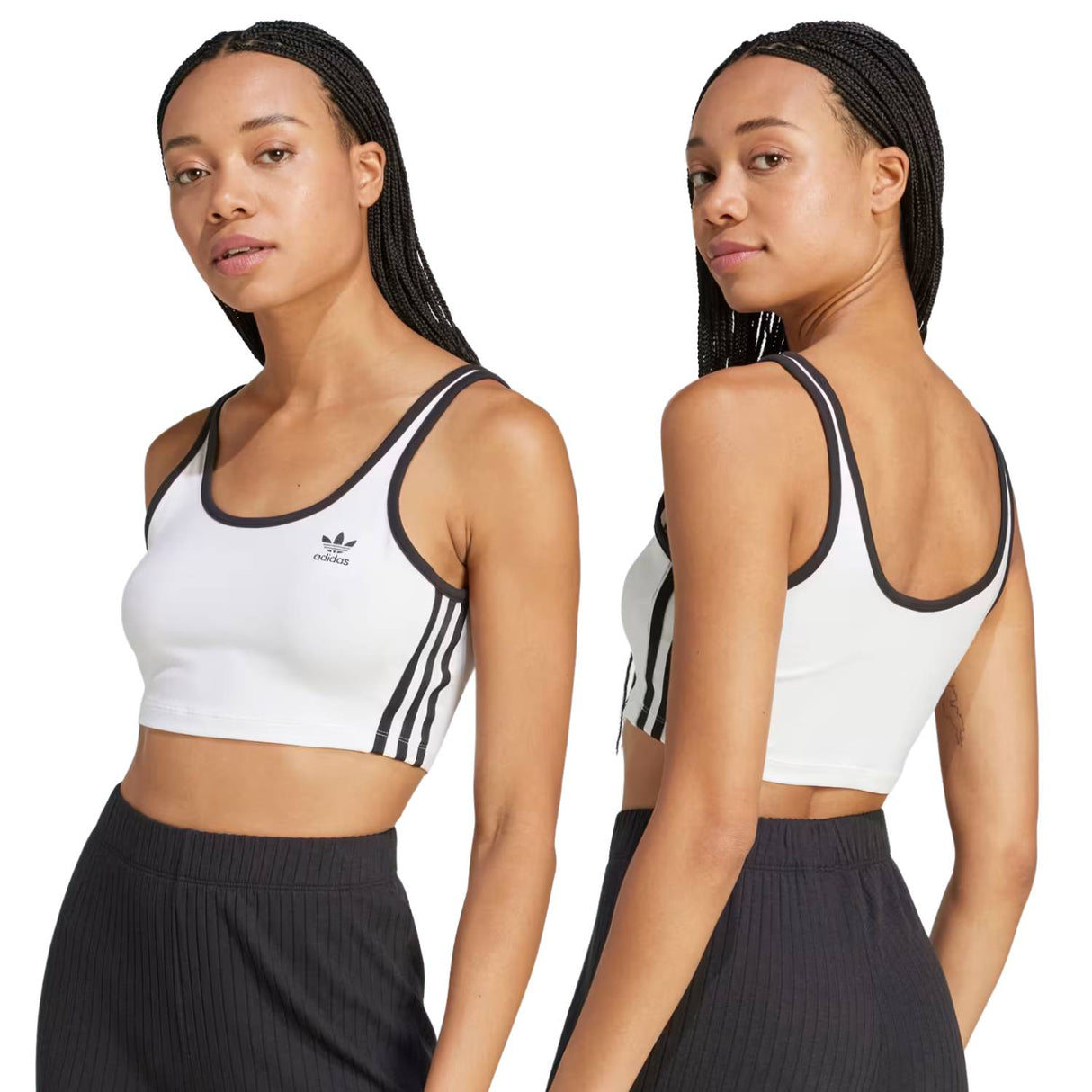 TOP DONNA ADIDAS JD4613 ADICOLOR 3 STRPES BIANCO COTONE