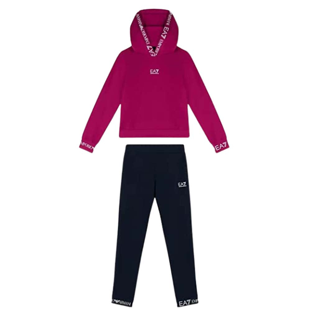 TUTA RAGAZZE ARMANI EA7 6LFV01 FJALZ COTONE FELPATO