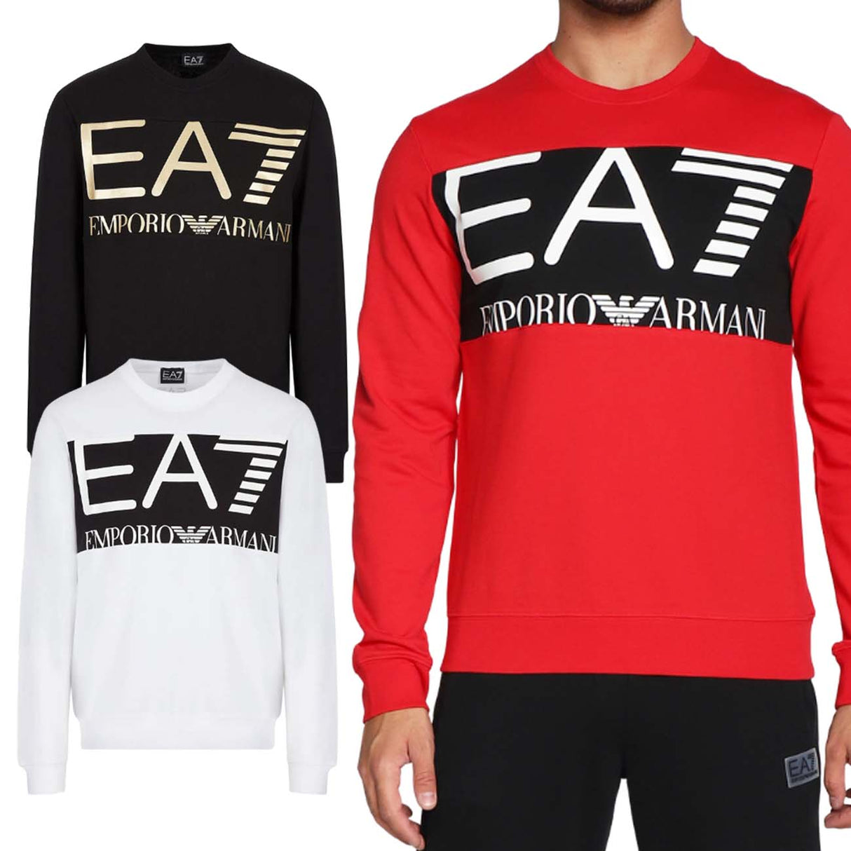 SWEAT-SHIRT EN COTON BROSSÉ ARMANI EA7 6LPM51 PJFGZ