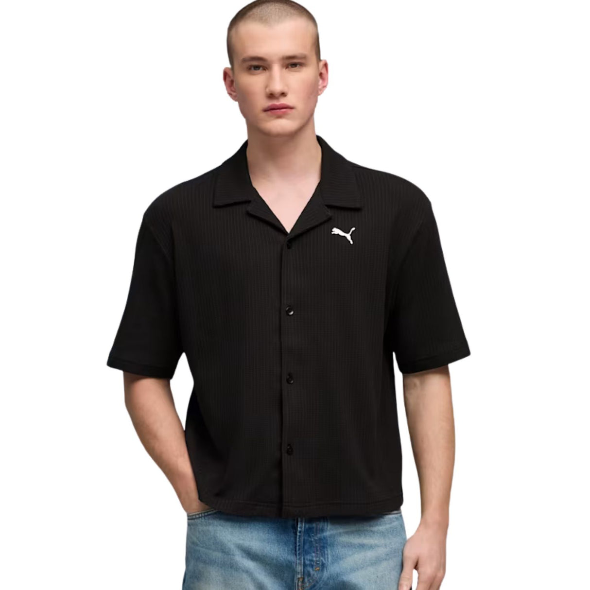 CAMICIA PUMA 634363 01 NERO ESSENTIALS WARDROBE