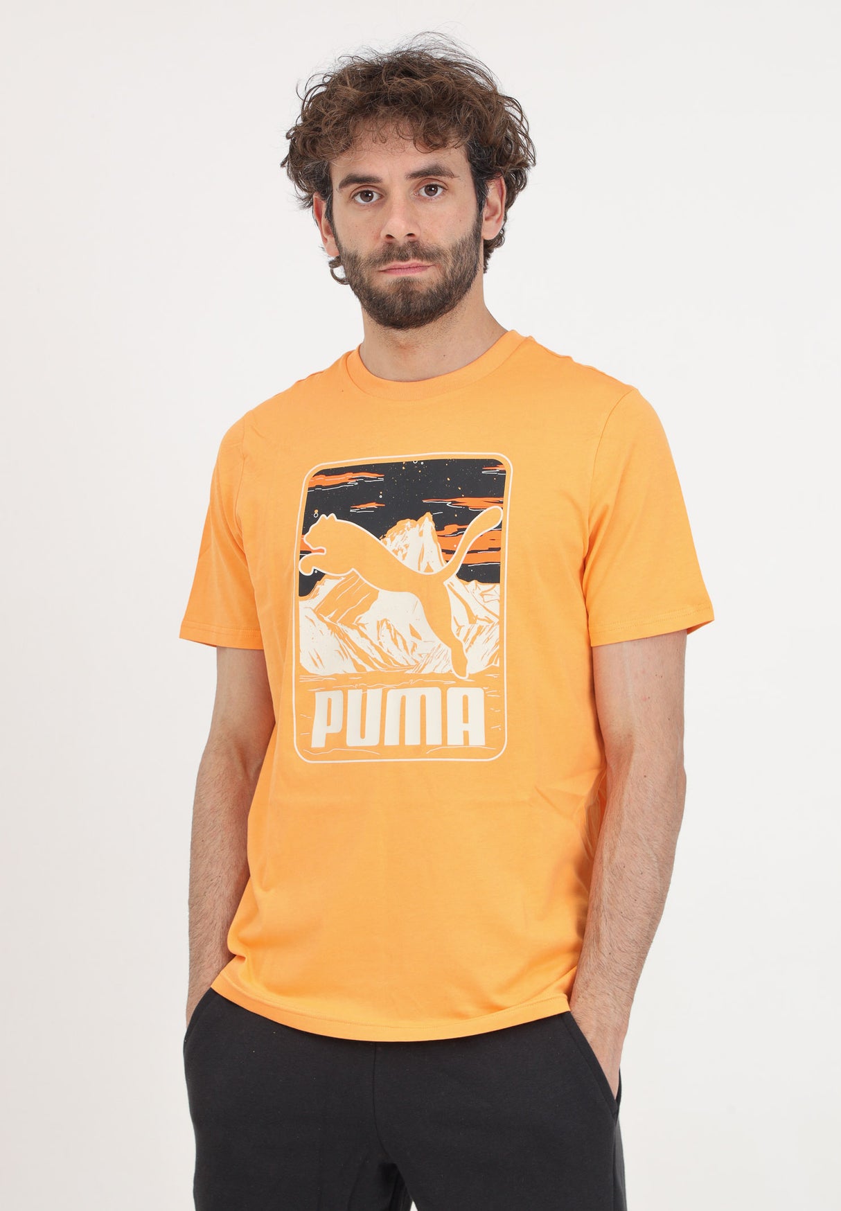 T-SHIRT PUMA 627911 46 GRAFHIC SUMMER ARANCIONE COTONE