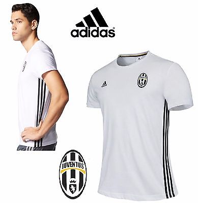 T-Shirt Juventus Adidas Maillot de Football Sport Cot 3-Strip AP1763 HOMME BLANC NOIR