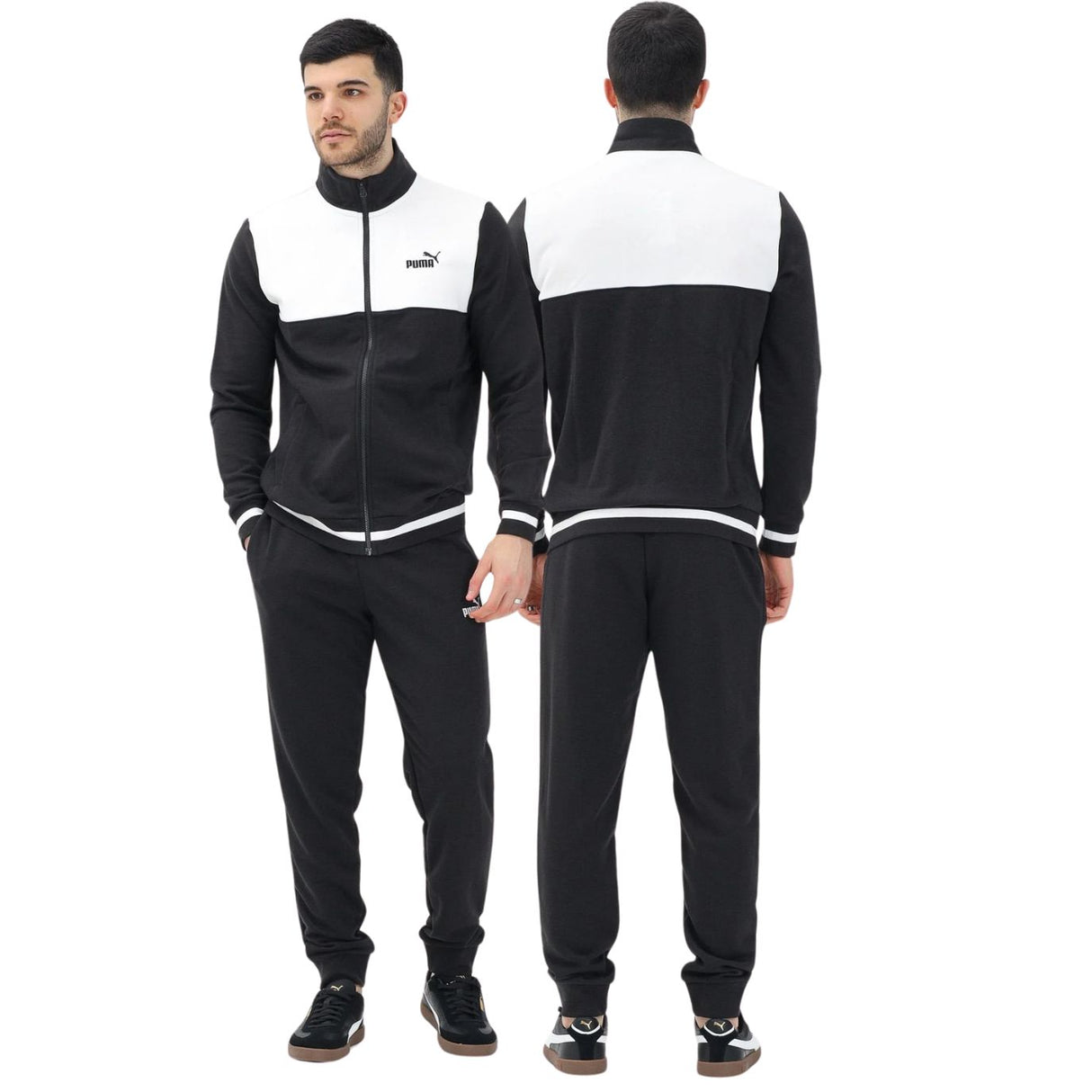 TUTA PUMA 688967 01 ESSENTIALS COTONE GARZATO NERO