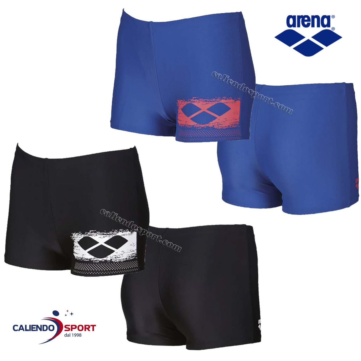 COSTUME ARENA PARIGAMBA RAGAZZO 001369 NERO AZZURRO BOXER SCRATCHY PISCINA MARE