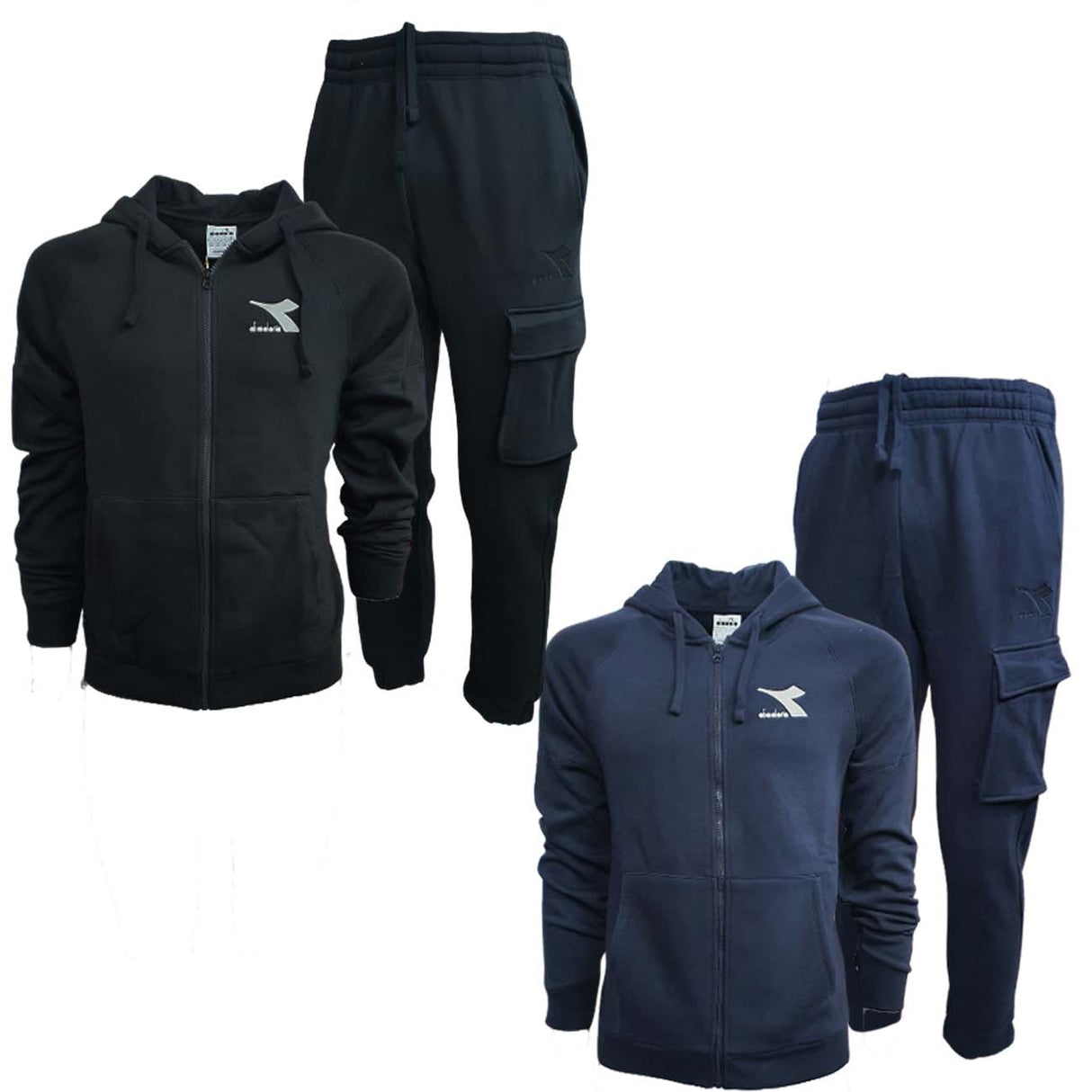 SURVÊTEMENT DIADORA 179848 AVEC POCHES POLAIRE COTON BLEU NOIR