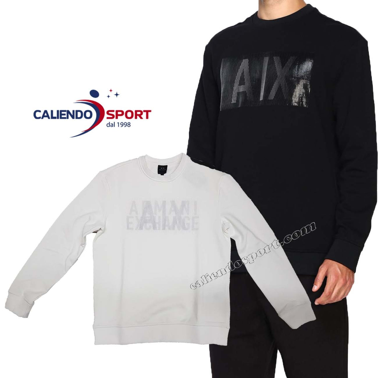 SWEAT-SHIRT HOMME ARMANI EXCHANGE 6GZMBSZJU1Z NOIR BLANC